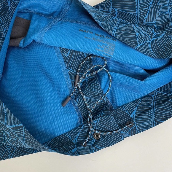 Mack Weldon Shorts 33/34 Mens Blue Black Printed Hybrid Board Golf Zip Pocket - Picture 9 of 12